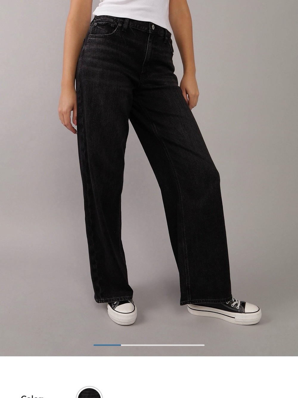 American Eagle Outfitters Super High-Rise Baggy Wide Leg Ankle Strigid Jeans